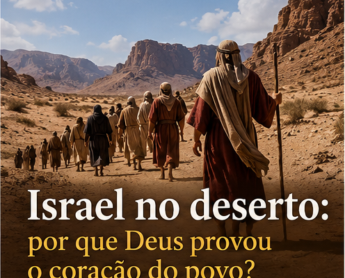 Ilustração do povo de Israel caminhando pelo deserto